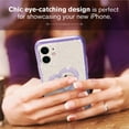 thumbnail image 4 of VENA iPhone 12 Mini Glitter Case, vLove (Heart Shape, CornerGuard Protection) Dual Layer Slim Hybrid Clear Bumper Cover Designed for Apple iPhone 12 Mini (5.4"-inch) - Purple, 4 of 9
