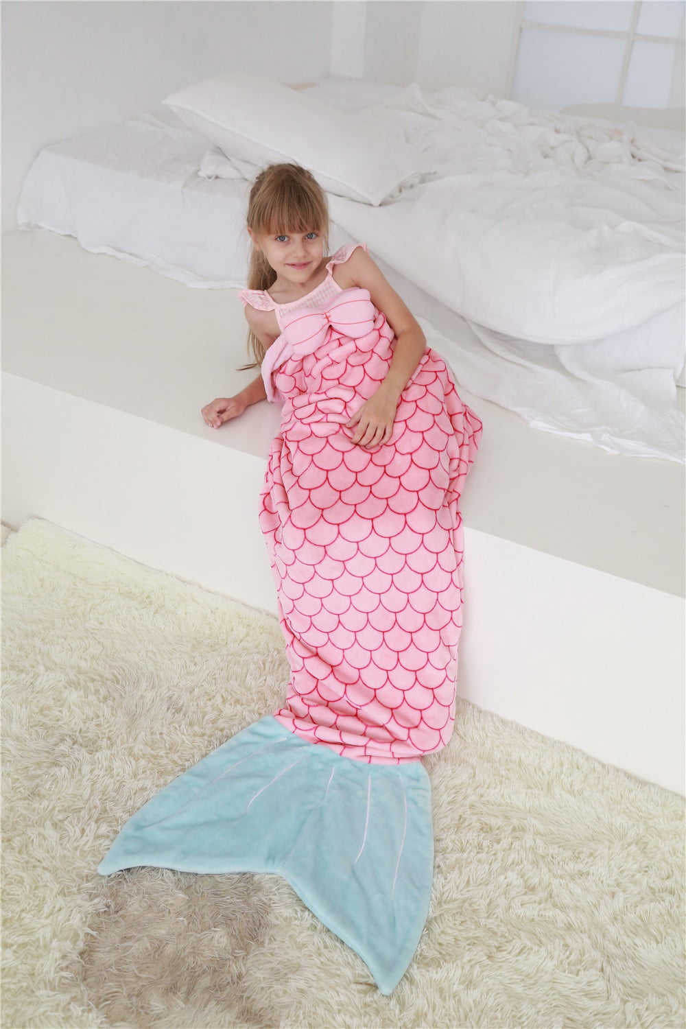 Plush Animal Sleeping Bag Blanket Shark Toys for Kids by SINOGEM Shark Tail Blanket Pink 