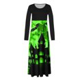 thumbnail image 5 of Long Sleeve Dress,3/4 Sleeve Dress for Women,Womens Fashion Printed Long Sleeve Round-Neck Pullover Patchwork Dress,Dress for Women Casual,Dress with Sleeves, 5 of 5