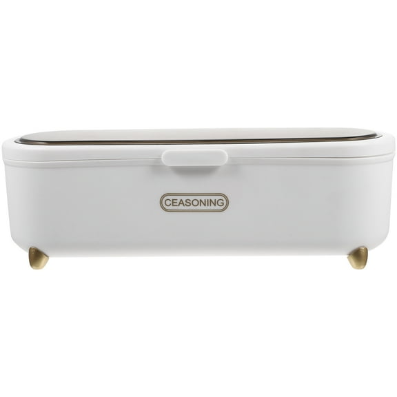 White Kitchen Storage Box for Cutlery and Utensils Made of Plastic Portable and Easy to Use
