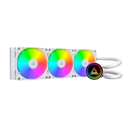 MONTECH Lightflow ARGB 360 White Ultra-Quiet AIO Liquid CPU Cooler, 3100RPM Pump