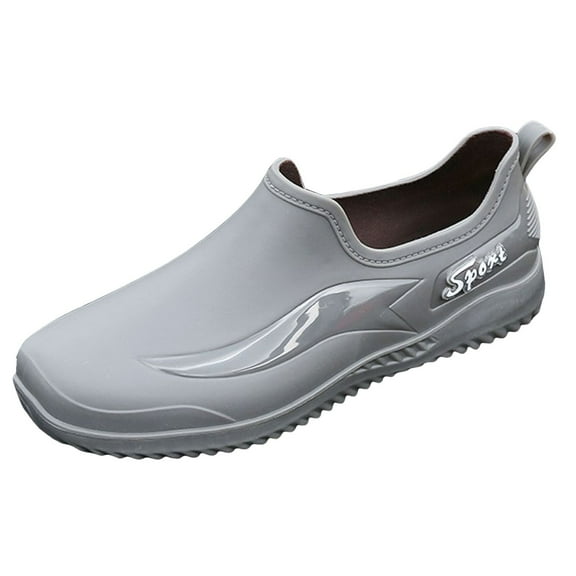 Mens Waterproof Rain Shoes Non Slip Rubber Short Rain Boots Outdoor Slip On Footwear for Gardening
