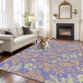thumbnail image 2 of Purple Dandelion Area Rugs 6'x9', Washable Small Throw Rugs for Kitchen Dining room, Modern Minimalist Flowers Spring Indoor Outdoor Rug Non-Slip Low Pile Carpet Runner Reversible Floor Mats, 2 of 8