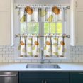 thumbnail image 3 of Fall Kitchen Curtains 24 Inch Short - 3 Panel Set, Autumn Harvest Print, Rod Pocket Window Treatment for Thanksgiving, Farmhouse, Cafe, Living Room - Machine Washable, 3 of 6