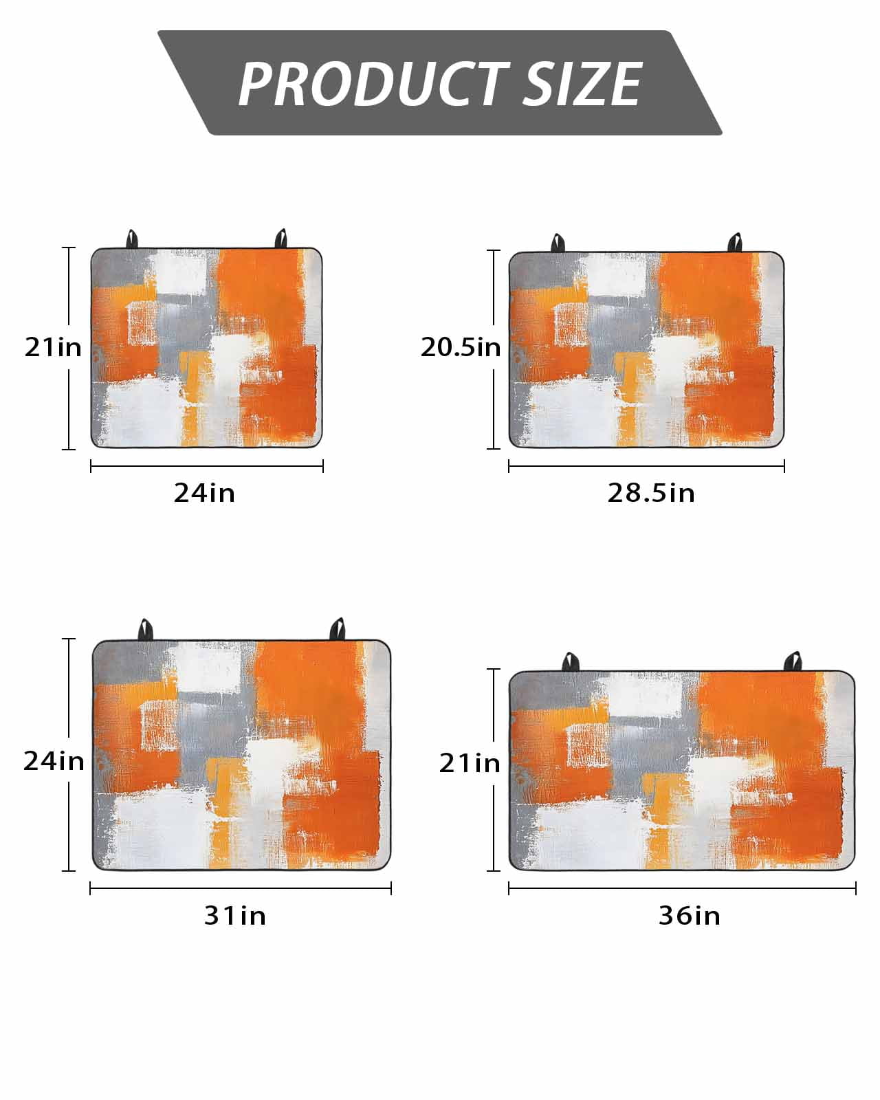 Stove Top Covers for Electric Stove, Burnt Orange Grey Glass Stovetop Cover Protector, Modern Oil Painted Geometric Abstract Induction Cooktop Protector Oven Mat for Kitchen Countertop 24"x21"