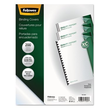Fellowes 25-Pack Clear Presentation Covers 11.25x8.75 - Round Corner Document Protectors