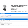 thumbnail image 2 of Brake Light Bulb - Compatible with 2002 - 2006, 2009 Dodge Ram 1500 2003 2004 2005, 2 of 2