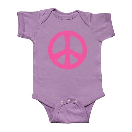 

Inktastic Peace Sign Pink Retro Gift Baby Girl Bodysuit