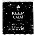 thumbnail image 3 of Ambesonne Keep Calm Shower Curtain, Watch Movie Grunge, 69"Wx84"L, Black White, 3 of 3