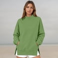 thumbnail image 2 of Jamsmile Women Sweatshirt Casual Neck Solid Color Sweatshirts Comfortable Tops Relaxed Fit Warm Knit Round Layering, 2 of 5