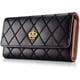 thumbnail image 4 of Cartera de mujer de cuero largo elegante embrague corona monedero tarjetero señora mujer moda embrague corona titular de la tarjeta (negro), 4 of 5