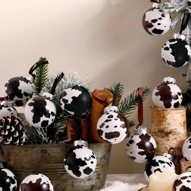 12 Adornos Navideños de Bolas de Plástico Blanco | Diseño Suave de Macaron | 6 Cm | En Caja de Regalo | Decoraciones Navideñas