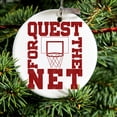 thumbnail image 2 of DistinctInk Hanging Ceramic Christmas Ornament - Quest For The Net Basketball - Gold String, 2-3/4 inch Diameter, 2 of 2