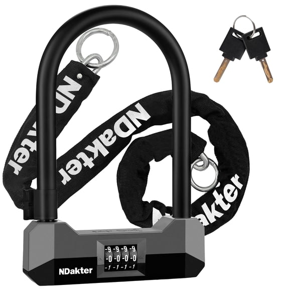 Bike Lock NDakter, combinación de cadenas en U de 18 mm, 1,2 kg y 1,2 m
