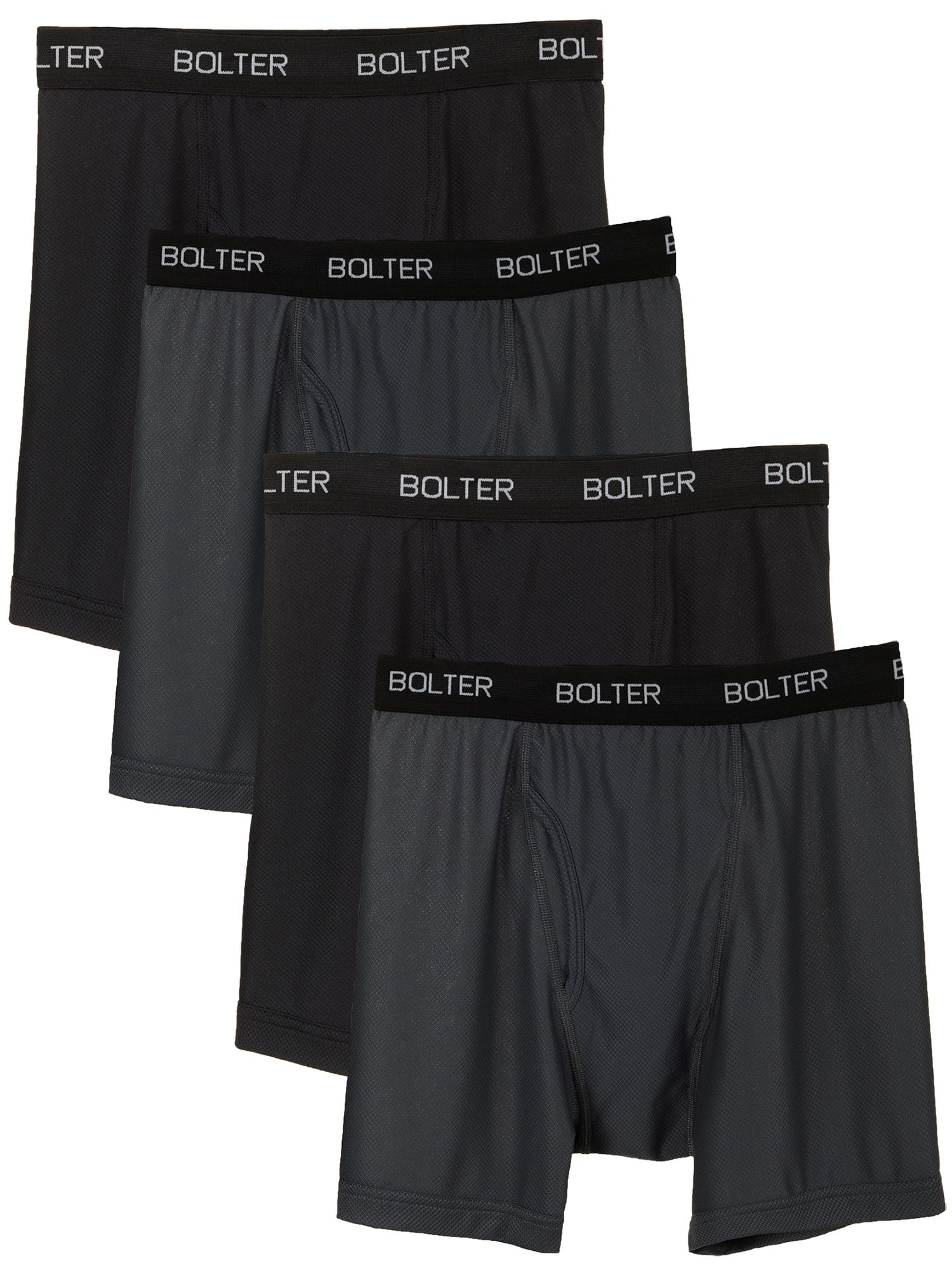 Bolter 4-Pack Men Nylon Spandex Performance Boxer Briefs (XX-Large, 2 ...