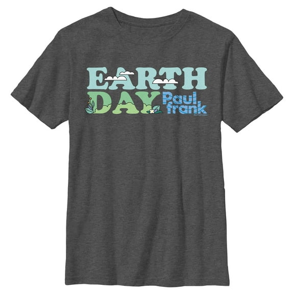 Boy's Paul Frank Earth Day Graphic Tee Charcoal Heather X Large