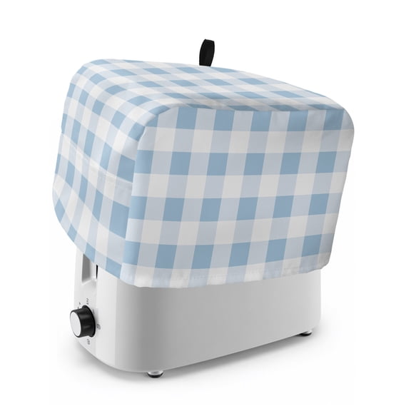 Toaster Cover 4 Slice, Blue Checkered Dustproof Bakeware Oven Protector with Top Hook, Blue White Buffalo Plaid Waterproof Small Kitchen Appliance Toasters Dust Cover, 12"x11"x8"