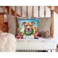 thumbnail image 3 of Pit Bull Terrier Luau Throw Pillow 14 in x 14 in, 3 of 5