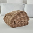 thumbnail image 2 of URBONUR Faux Rabbit Brown Polyester Throw, 63" x 79", 2 of 9