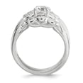 thumbnail image 2 of 925 Sterling Silver Polished Cubic Zirconia ( CZ ) 4-prong Cubic Zirconia ( CZ ) with Accent Cubic Zirconia ( CZ )s 3-Ring Set, 2 of 3