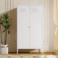 thumbnail image 7 of Metal Wardrobe Coat Cabinet with Adjustable Shelves and Hanging Rod,Storage Closet Locker for Bedroom,Kids Room,Office, Home, School,Almirah for Clothes,Blanket., 7 of 7
