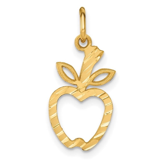 14k Yellow Gold Solid Fruit Design Charm Pendant Necklace Measures 17x10mm - Bead Charm for Women