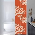 thumbnail image 3 of Coral Orange Window Privacy Film, Coastal White Ocean Marine Nautical Beach Static Cling UV Sun Blocking Heat Control Window Tint, Non-Adhesive One Way Windows Privacy Cover 17.7''x78.7'', 3 of 7