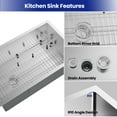 thumbnail image 5 of JOMOO 30" Undermount & Drop-In Kitchen Sink, Stainless Steel Single Bowl Kitchen Sink with Grid, Dish Drying Rack, Drain Assembly, 5 of 9