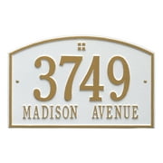 Personalized Whitehall Products Cape Charles 2-Line Standard Wall Plaque in White/Gold
