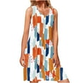 thumbnail image 2 of SMihono Robe d'Été Grande Taille pour Femmes 2023 Été Mode Bord de Mer Décontractée Imprimée Sans Manches à Col Rond, 2 of 6
