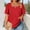 Red, variant on Womens Summer Tops Solid Color Casual Plus Size Square Neck Puff Short Sleeve T Shirts Red