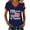 Dark Blue, variant on MEICHEN Usa 250th Anniversary Graphic Tee for Women Print V Neck T Shirt Casual Soft Short Sleeve Patriotic Top