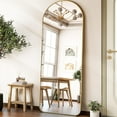 thumbnail image 2 of Gleamira 64"x 21" Arched Round Corners Full Length Mirror Aluminum Alloy Framed Floor Mirror, Gold, 2 of 6