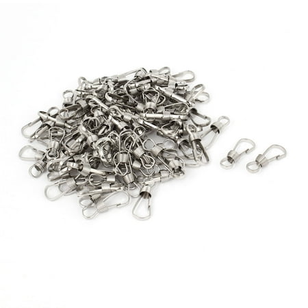 Unique Bargains 100Pcs Purse Zipper Metal Pulis Snap Spring Hooks Clip Lanyard 2cm