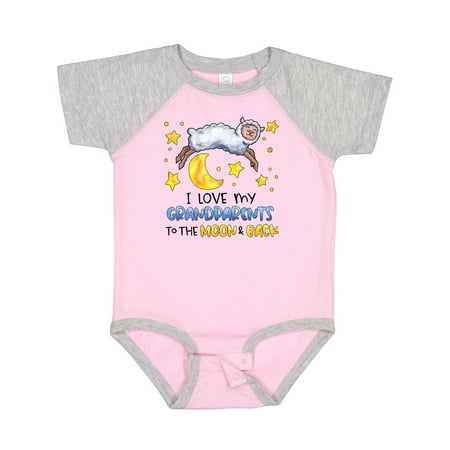 

Inktastic I Love My Grandparents to the Moon and Back Cute Sheep Gift Baby Boy or Baby Girl Bodysuit