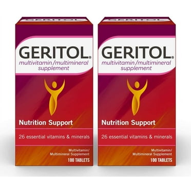 2 Packs Geritol Vitamins Multivitamin & Mineral Supplement 100 Tablets Each