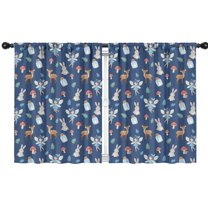 Blackout Kids Curtains,Dark Blue Princess Fairy Forest Pattern Childrens Insulated Curtains Set Of 2,Bedroom Essentials,Toddler Room Decor 42"x54"