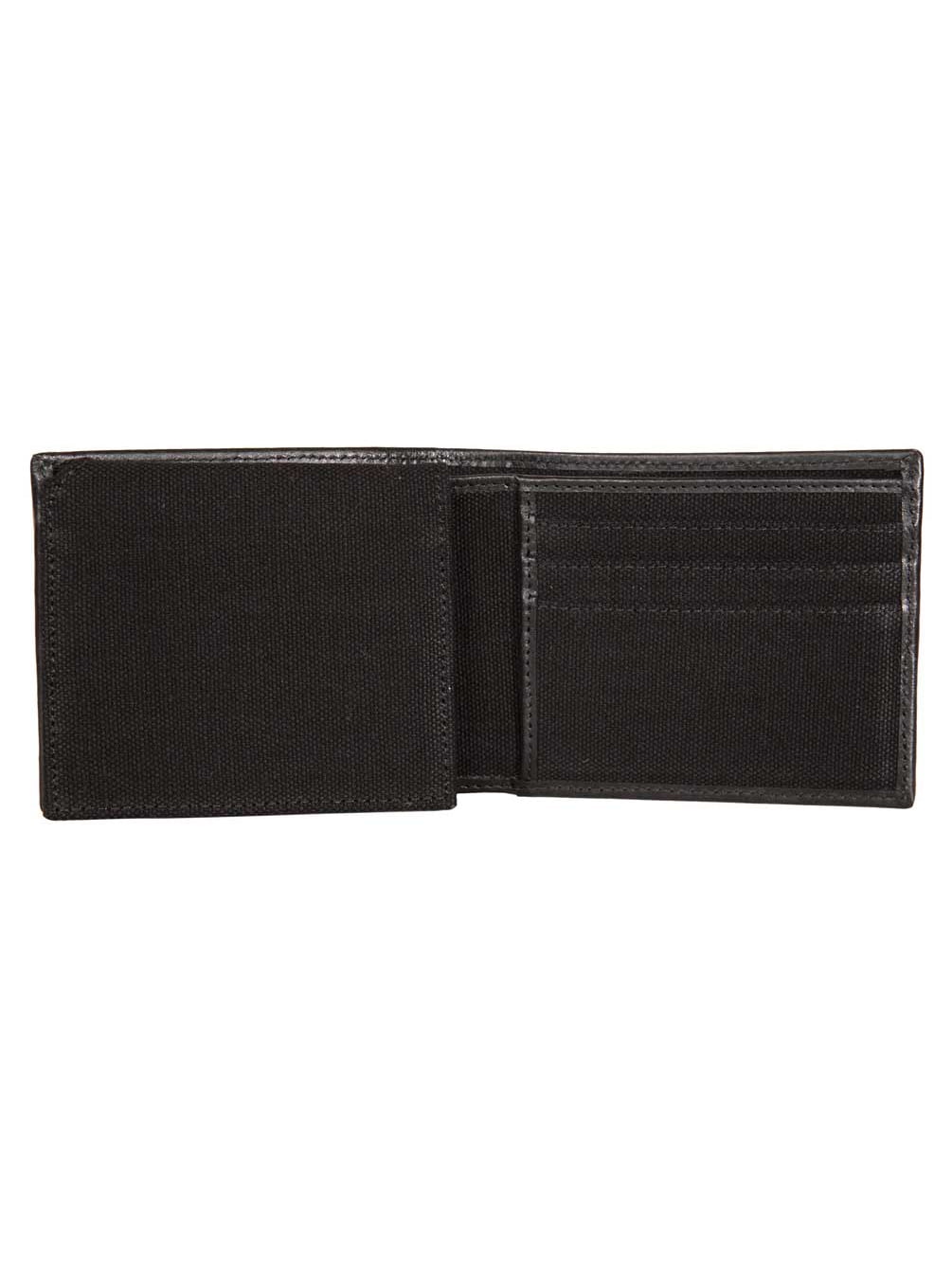 Harley-Davidson Men's Patch Cotton Canvas & Leather Bi-Fold RFID Wallet - Black, Harley Davidson