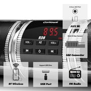 GoHawk RD8 Gen.2 Waterproof Bluetooth Motorcycle Stereo Speakers 7/8-1.25 in. Handlebar Mount MP3 Music Player Audio Amplifier System Scooter Bike ATV, AUX in, USB, FM Radio