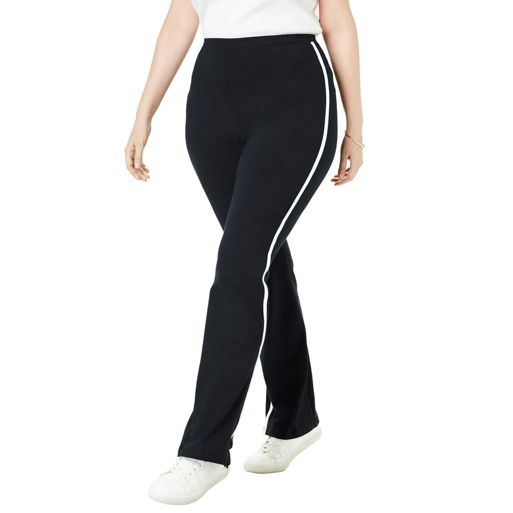 Woman Within - Woman Within Plus Size Stretch Cotton Side-stripe ...