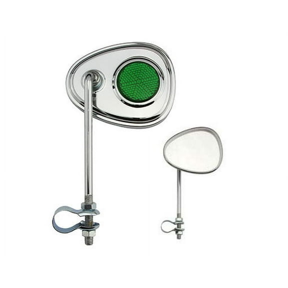 Alta V Bicycle Mirror Steel Bicycle Chrome , Multiple Colors (Green)