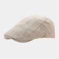 thumbnail image 2 of Men Women Thin‑Weight Linen Forward Cap Vintage Hat Breathable Sun Protection Literary‑Style Daily Outdoor Driving Headwear, 2 of 4