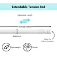 thumbnail image 3 of Adjustable Tension Rod 24-31 Inches - No Tools Needed - Perfect for Lightweight Voile Curtains, Rubber Tips for Secure Fit - Easy Installation for Home Use - White, Sold by 1, 3 of 5