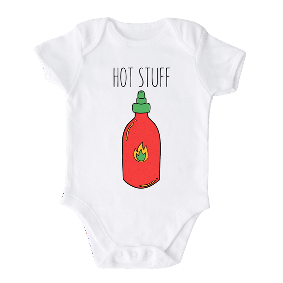 Hot Stuff Chili Baby Bodysuit, Newborn Outfit, Baby Clothes, Gift for Children 0-3m White