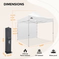 thumbnail image 3 of EAGLE PEAK 10' x 10' Pop-up and Instant Outdoor Commercial Canopy with one Sidewall,White, 3 of 8