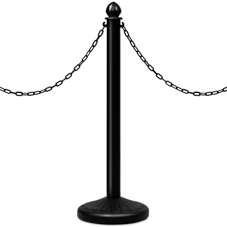 6pcs Plastic Stanchion Set, Safety Stanchion Barrier Posts Queue