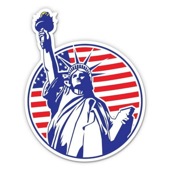 Statue of Liberty USA - 3" Vinyl Sticker - For Car Laptop I-Pad Phone Helmet Hard Hat - Waterproof Decal