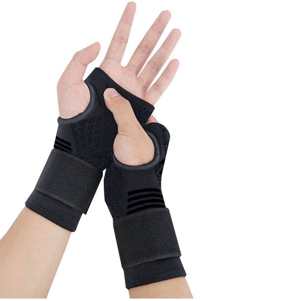 Guantes deportivos para hombre, de color sólido, con cordones y transpirables, de poliéster, protectores de muñeca para fitness