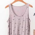 thumbnail image 5 of Asxite Plus Size Womens Pajamas Loose Breathable Sleeveless Crew Neck Soft Knit Bow Print Sleep Shirt, 5 of 6