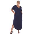thumbnail image 1 of White Mark Women's Short Sleeve V-neck Maxi Dress, 1 of 6